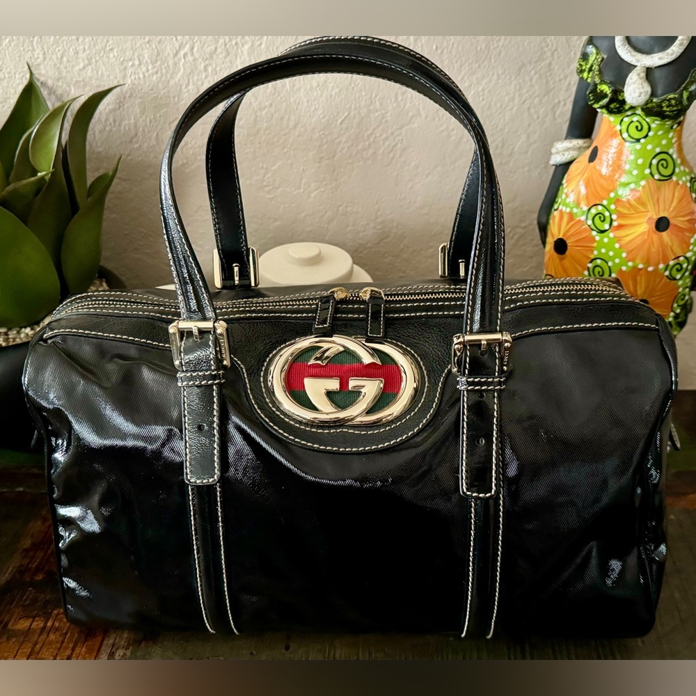 Gucci Britt Web Boston bag